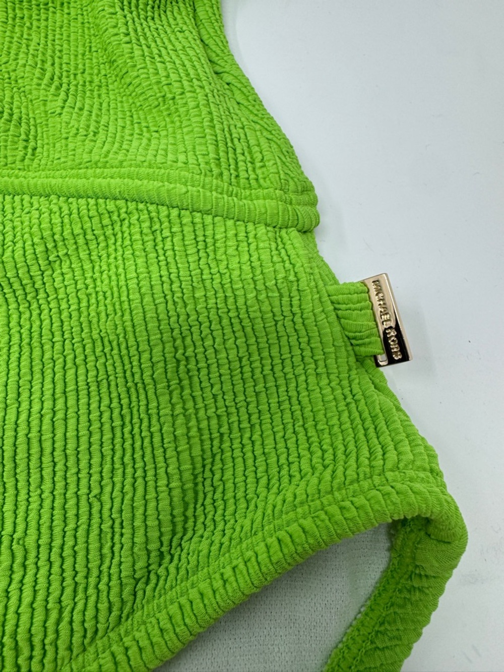 Michael Kors Lime Green One-Shoulder Side-Cutout One-Piece Swimsuit - Picture 6 of 11
